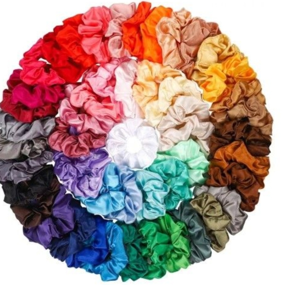 50 Pack Satin Hair Scrunchie